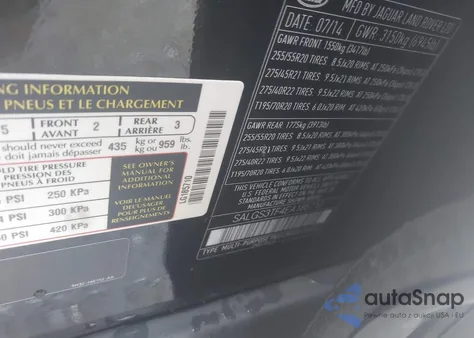 2014 Land Rover Range Rover 5.0L V8 Supercharged z USA, uszkodzony, nr VIN SALGS3TF4EA185710